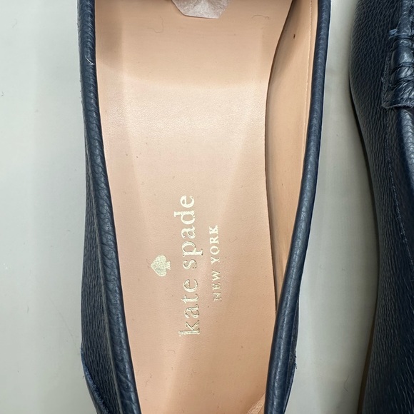 New! Kate Spade Carmen Navy Leather Gold Hardware Driving Loafer Women Size 9B - Picture 10 of 10